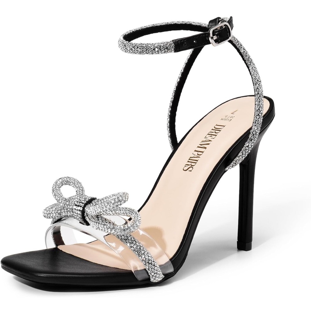 Brand new inbox women’s black heels, bow size 7 1/2
